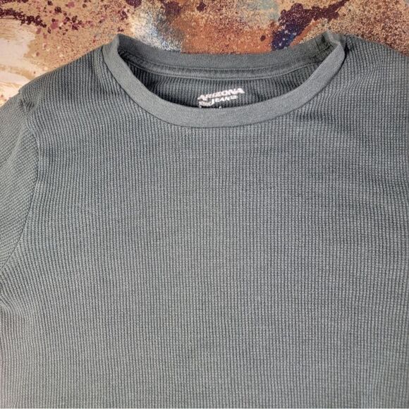 Arizona Jean Co Men's Shirt Small Green Long Sleeve Thermal Crew Neck Waffle - Picture 4 of 13